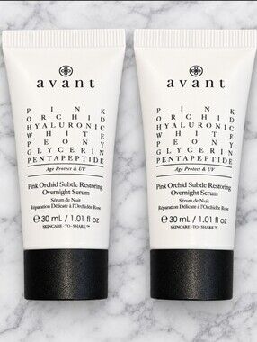 2 x Avant Pink Orchid Subtle Restoring Overnight Serum Age Protect 1.01oz each